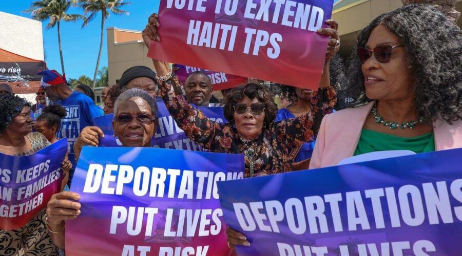 MANIFESTASYON NAN NORTH MIAMI POU MANDE PWOLONJMAN TPS POU AYISYEN YO AVAN DEBA NAN KOU SIPRÈM